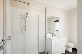 New shower, basin and toilet