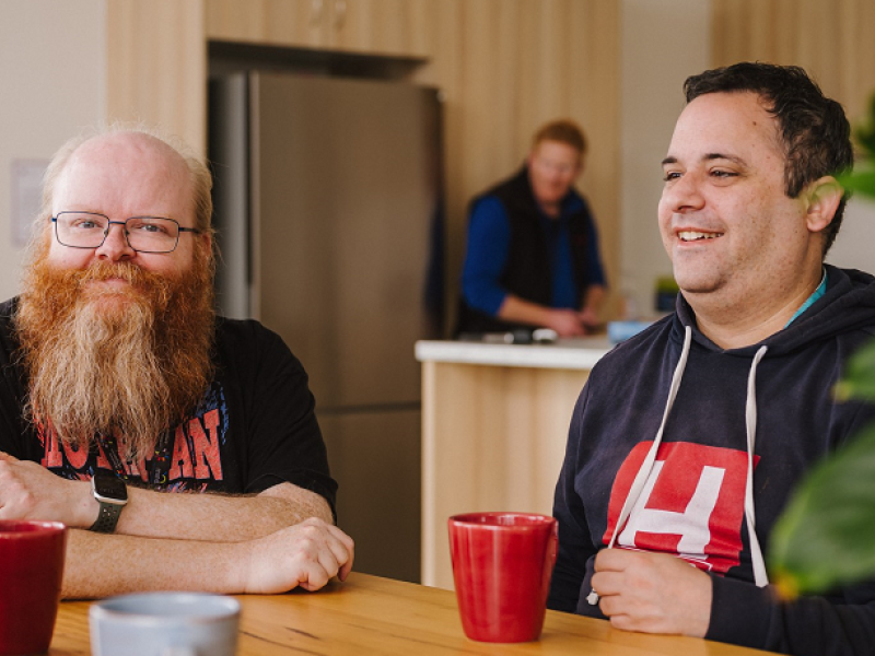 Two men at a table