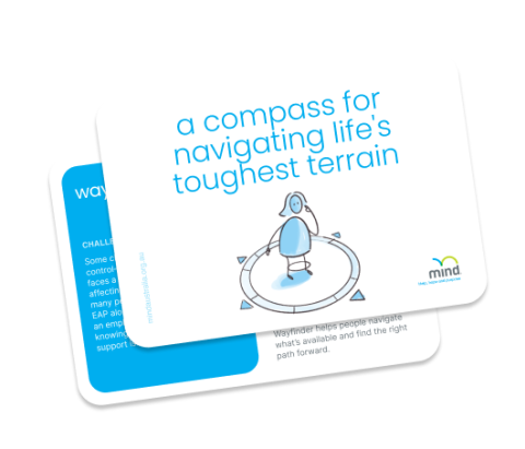 Card showing mind service