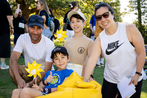 Two adults and two children at the Wellness Walk