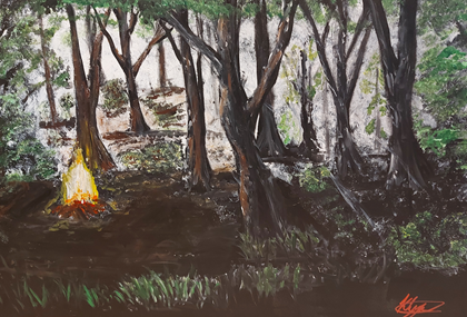 Fire in the woods